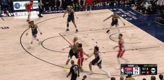 礼尚往来！祖巴茨横传助巴图姆三分穿针 约基奇侧翼三分还以颜色